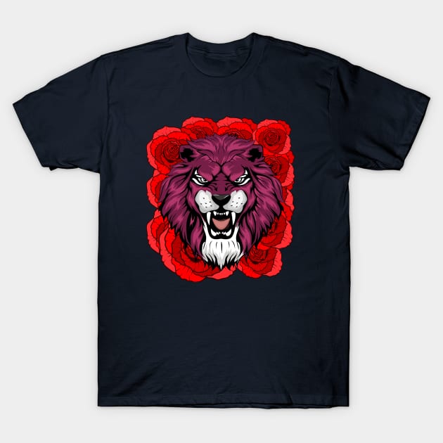 Lion Of Rose T-Shirt by CloudyStars